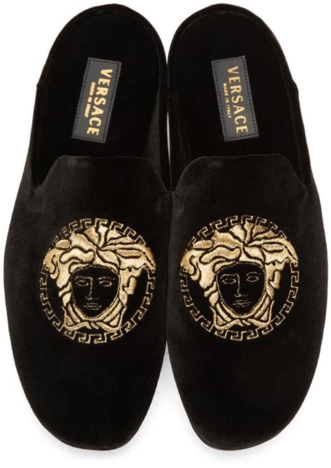 versace loafers mens|Versace medusa velvet loafers.